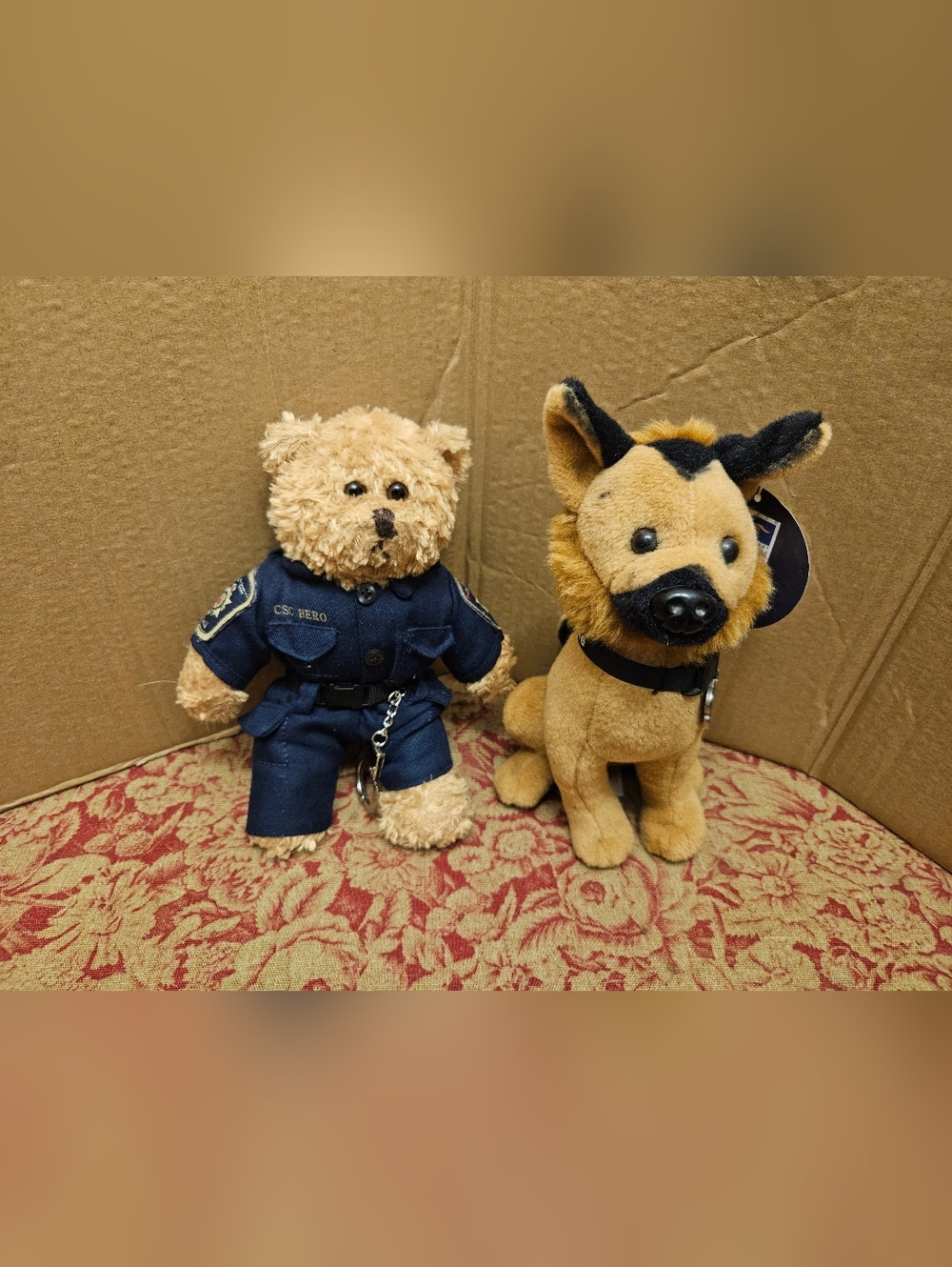 Opp canine unit hero bear and Csc Hero 8” Beanie Plush Bear in Uniform